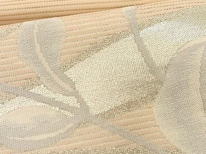 平和屋着物＊夏物　九寸名古屋帯　枝花文　銀糸　正絹　逸品　CABK1574fb