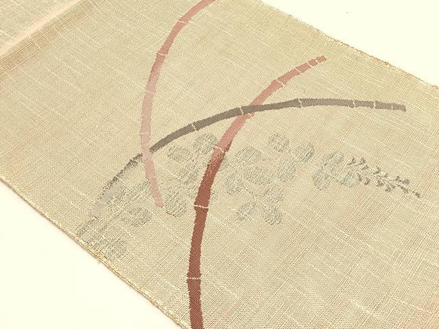 平和屋着物＊夏物　八寸名古屋帯　芝草萩文　CABK1575fb