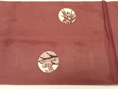 平和屋着物＊夏物　九寸開き名古屋帯　流水杜若　正絹　逸品　CABK1576fb