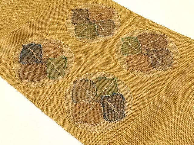 平和屋着物＊夏物　八寸名古屋帯　花丸文　金糸　正絹　逸品　CABK1586fb