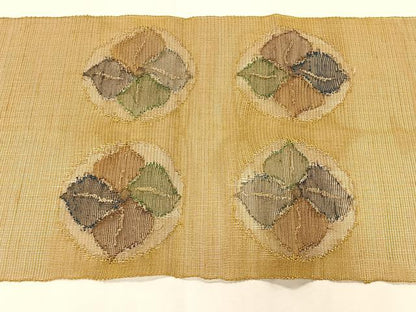 平和屋着物＊夏物　八寸名古屋帯　花丸文　金糸　正絹　逸品　CABK1586fb