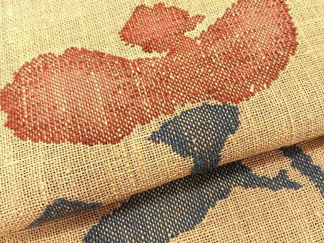 平和屋着物＊夏物　西陣　八寸名古屋帯　枝花文　帯反物　自然布　逸品　CABK1587fb