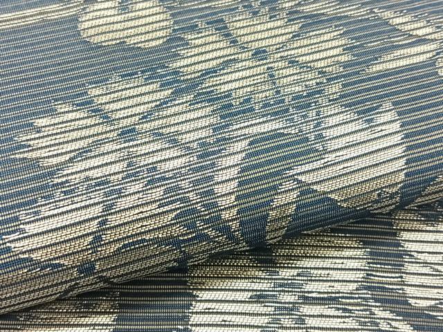 平和屋着物＊夏物　名九寸開き古屋帯　枝花文　銀糸　正絹　逸品　CABK1589fb