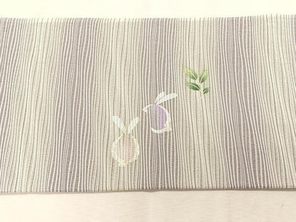 平和屋着物＊夏物　九寸名古屋帯　兎　金彩　正絹　逸品　CABK1590fb