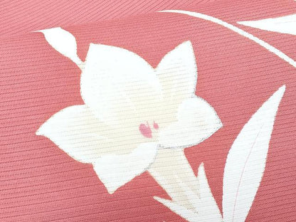 平和屋着物＊夏物　絽塩瀬　九寸名古屋帯　桔梗　銀彩　正絹　逸品　CABK1593fb