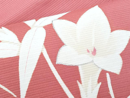 平和屋着物＊夏物　絽塩瀬　九寸名古屋帯　桔梗　銀彩　正絹　逸品　CABK1593fb