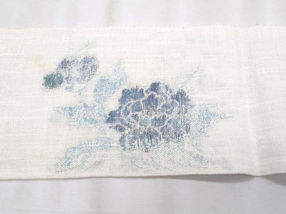 平和屋着物＊夏物　八寸名古屋帯　籬枝花文　銀糸　逸品　CABK1595fb