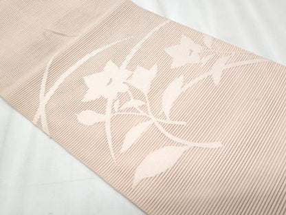 平和屋着物＊夏物　八寸名古屋帯　絽綴れ　桔梗　水柿色　正絹　逸品　CABK1597fb