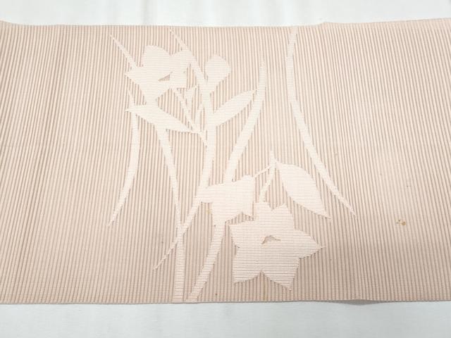 平和屋着物＊夏物　八寸名古屋帯　絽綴れ　桔梗　水柿色　正絹　逸品　CABK1597fb