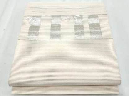 平和屋着物＊夏物　八寸名古屋帯　絽綴れ　駒刺繍　笹竹文　正絹　逸品　CABK1600fb