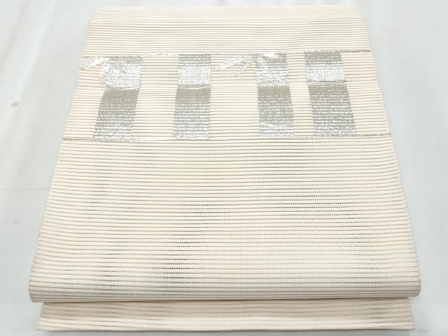 平和屋着物＊夏物　八寸名古屋帯　絽綴れ　駒刺繍　笹竹文　正絹　逸品　CABK1600fb