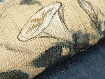 平和屋着物＊夏物　九寸名古屋帯　手描き　朝顔　金彩　麻　逸品　未使用　CABK1602tx