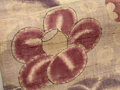 平和屋着物＊夏物　九寸名古屋帯　辻が花　手描き　生紬　正絹　逸品　CABK1603tx