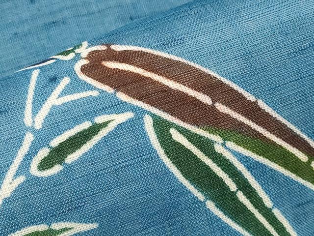 平和屋着物＊夏物　九寸名古屋帯　型染め　笹竹文　麻　逸品　CABK1605tx