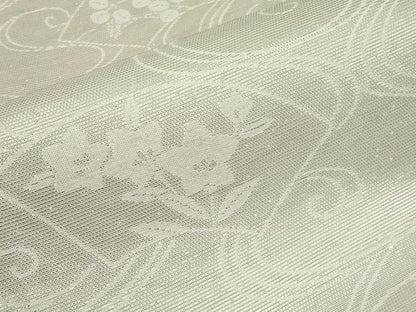 平和屋着物＊夏物　六通柄袋帯　流水地紙花文　銀糸　正絹　逸品　CABK1607tx