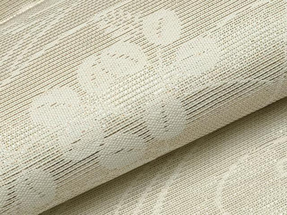 平和屋着物＊夏物　六通柄袋帯　流水地紙花文　銀糸　正絹　逸品　CABK1607tx