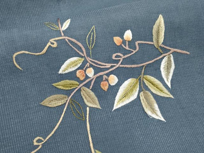 平和屋着物＊夏物　九寸名古屋帯　総刺繍　枝花文　正絹　逸品　CABK1613tx