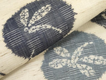 平和屋着物＊夏物　九寸名古屋帯　花倉織　藍　トンボ　麻　逸品　CABK1614tx