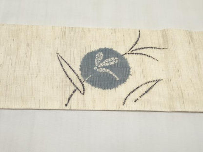 平和屋着物＊夏物　九寸名古屋帯　花倉織　藍　トンボ　麻　逸品　CABK1614tx