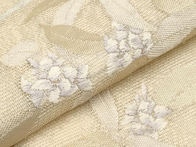 平和屋着物＊夏物　九寸名古屋帯　唐織　枝花文　金銀糸　正絹　逸品　CABK1617tx