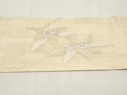 平和屋着物＊夏物　九寸名古屋帯　唐織　枝花文　金銀糸　正絹　逸品　CABK1617tx