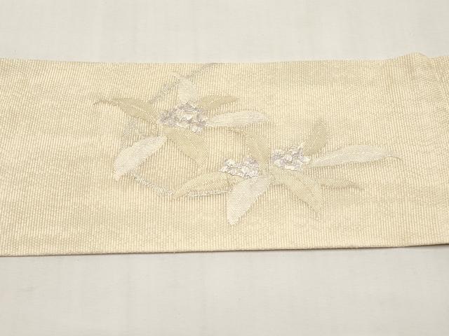 平和屋着物＊夏物　九寸名古屋帯　唐織　枝花文　金銀糸　正絹　逸品　CABK1617tx