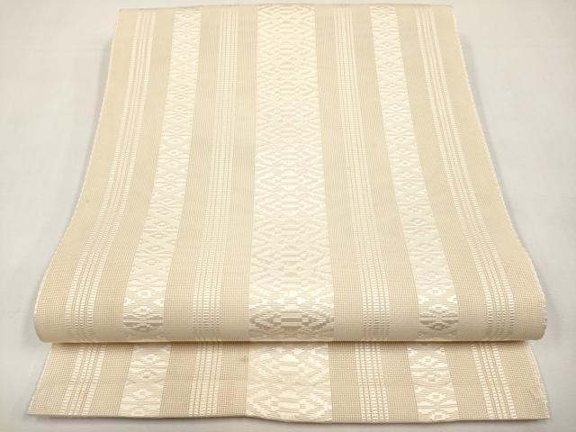 平和屋着物＊夏物　本場筑前博多織　八寸名古屋帯　紗献上　肌色　正絹　逸品　CABK1622tx