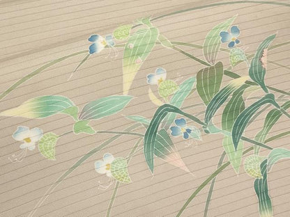 平和屋着物＊夏物　絽塩瀬　九寸名古屋帯　作家物　友禅　枝花文　正絹　逸品　CABK1623tx