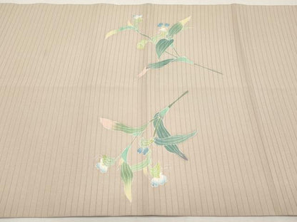 平和屋着物＊夏物　絽塩瀬　九寸名古屋帯　作家物　友禅　枝花文　正絹　逸品　CABK1623tx