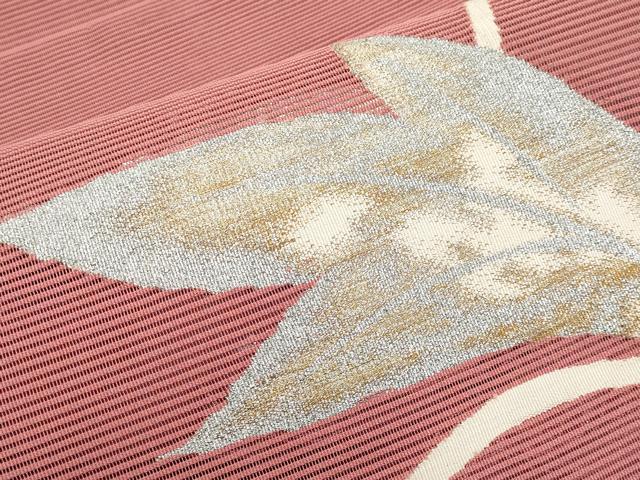 平和屋着物＊夏物　八寸名古屋帯　絽綴れ　唐草文　金銀糸　正絹　逸品　CABK1626tx