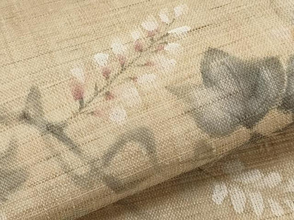 平和屋着物＊夏物　九寸名古屋帯　手描き　枝花文　麻　逸品　CABK1632tx
