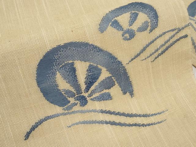 平和屋着物＊夏物　八寸名古屋帯　藍　片輪車文　交織　CABK1634tx