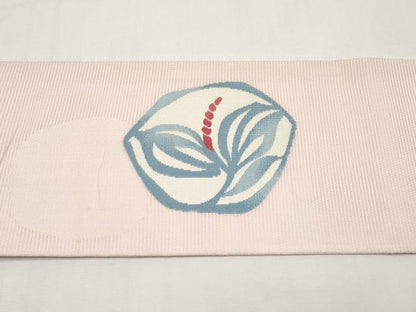 平和屋着物＊夏物　九寸名古屋帯　花丸文　正絹　逸品　CABK1635tx