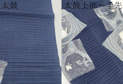 平和屋着物＊夏物　八寸名古屋帯　絽綴れ　兎　千鳥　銀糸　正絹　逸品　CABK1639tx
