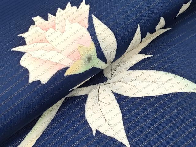 平和屋着物＊夏物　絽塩瀬　九寸開き名古屋帯　手描き　牡丹　正絹　逸品　CABK1644tx