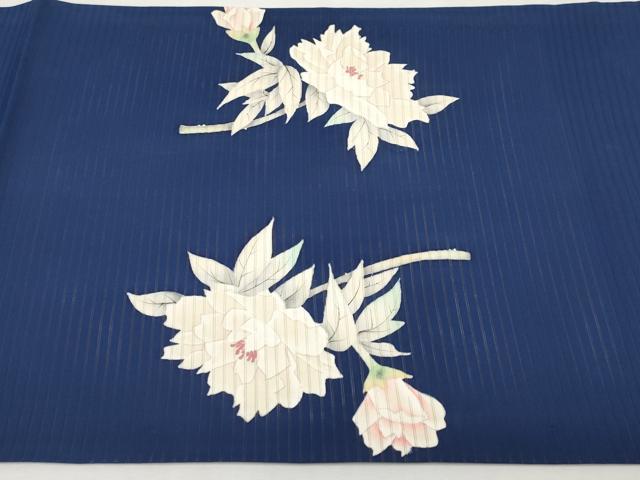 平和屋着物＊夏物　絽塩瀬　九寸開き名古屋帯　手描き　牡丹　正絹　逸品　CABK1644tx