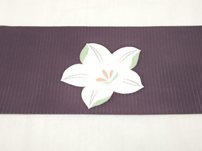 平和屋着物＊夏物　絽塩瀬　九寸名古屋帯　桔梗　正絹　逸品　未使用　CABK1645tx