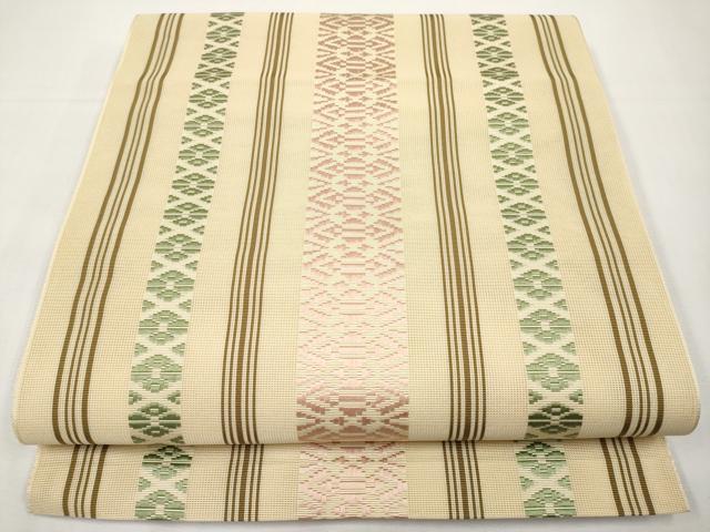 平和屋着物＊夏物　本場筑前博多織　八寸名古屋帯　紗献上　正絹　逸品　CABK1657tx