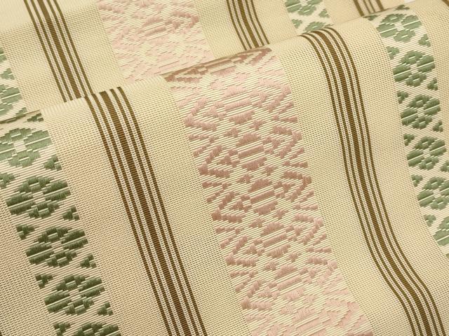 平和屋着物＊夏物　本場筑前博多織　八寸名古屋帯　紗献上　正絹　逸品　CABK1657tx