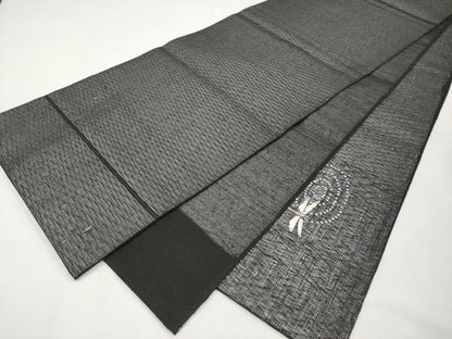 平和屋着物＊夏物　太鼓柄袋帯　すくい織　トンボ　黒地　やまと誂製　正絹　逸品　未使用　CABK1661tx