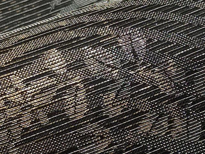 平和屋着物＊夏物　六通柄袋帯　萩文　黒地　金銀糸　正絹　逸品　CABK1662tx