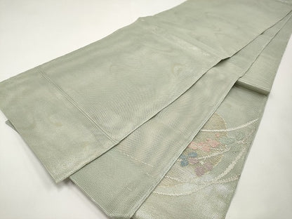 平和屋着物＊夏物　太鼓柄袋帯　萩文　金銀糸　正絹　逸品　CABK1664tx