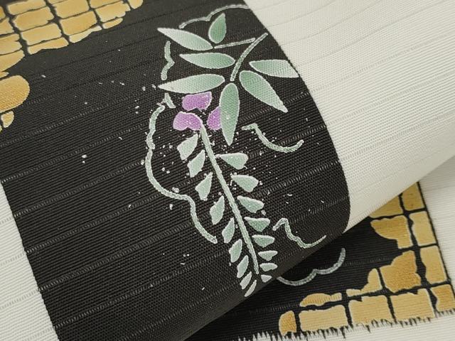平和屋着物＊夏物　九寸名古屋帯　藤花房　銀彩　CABK1680tx
