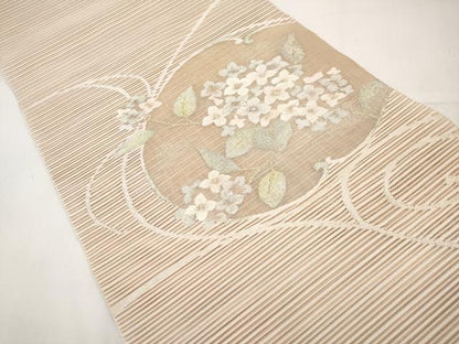 平和屋着物＊夏物　八寸名古屋帯　絽綴れ　紫陽花　金銀糸　正絹　逸品　CABK1688tx