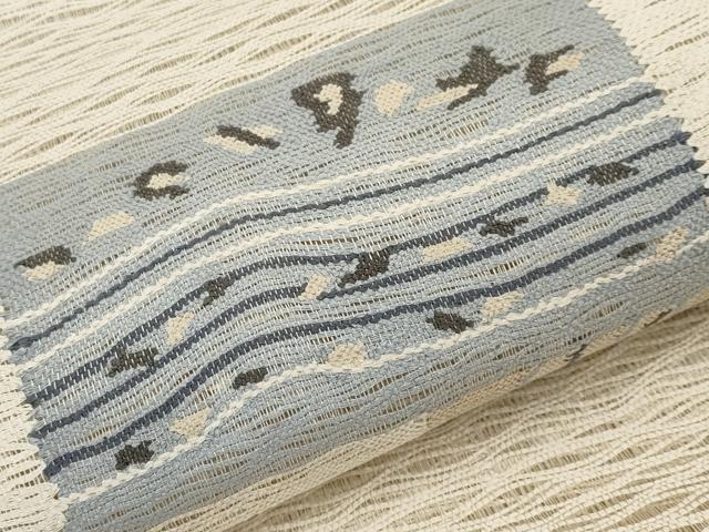 平和屋着物＊夏物　八寸名古屋帯　すくい織　色紙重ね文　正絹　逸品　CABK1689tx