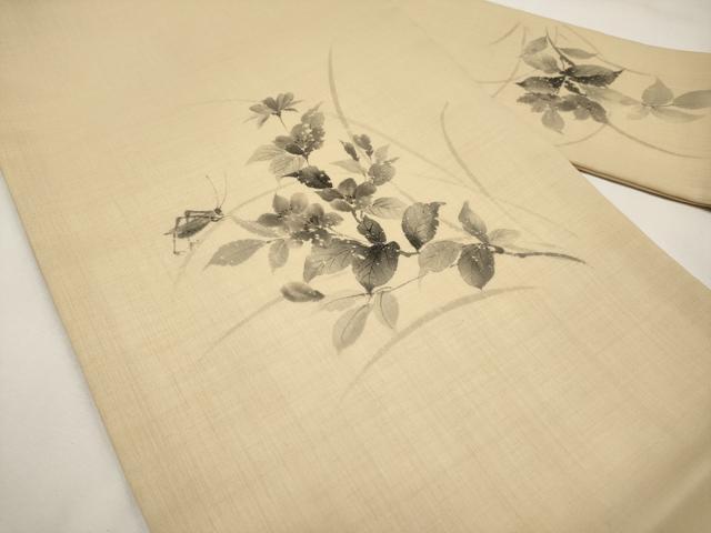 平和屋着物＊夏物　九寸名古屋帯　手描き　夏虫　未使用　CABK1692tx