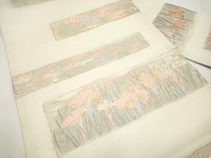 平和屋着物＊夏物　九寸名古屋帯　唐織　草花文　金銀糸　正絹　逸品　CABK1697tx