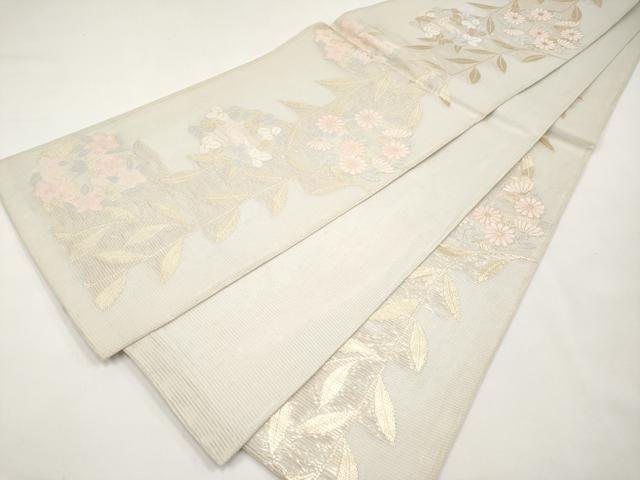 平和屋着物＊夏物　六通柄袋帯　花丸文　金糸　正絹　逸品　CABK1701tx