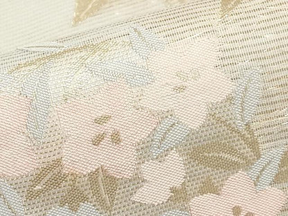 平和屋着物＊夏物　六通柄袋帯　花丸文　金糸　正絹　逸品　CABK1701tx