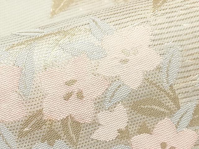 平和屋着物＊夏物　六通柄袋帯　花丸文　金糸　正絹　逸品　CABK1701tx